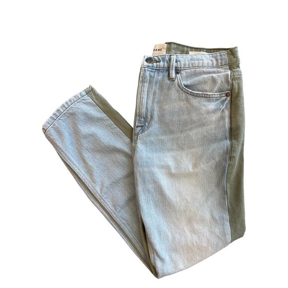 FRAME Two Tone Straight Leg Jeans Size 26 - Picture 9 of 10